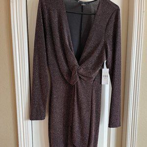 NWT Fashion to Figure Metallic Wrap Dress 1XL